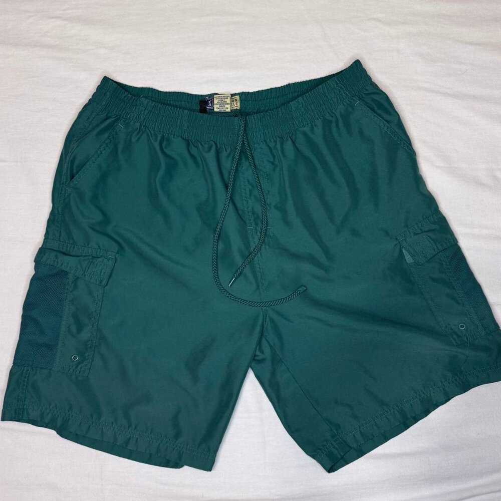 PGA Tour Originals Men's Size L Green Cargo Shorts Golf Swim Trunks Board Shorts